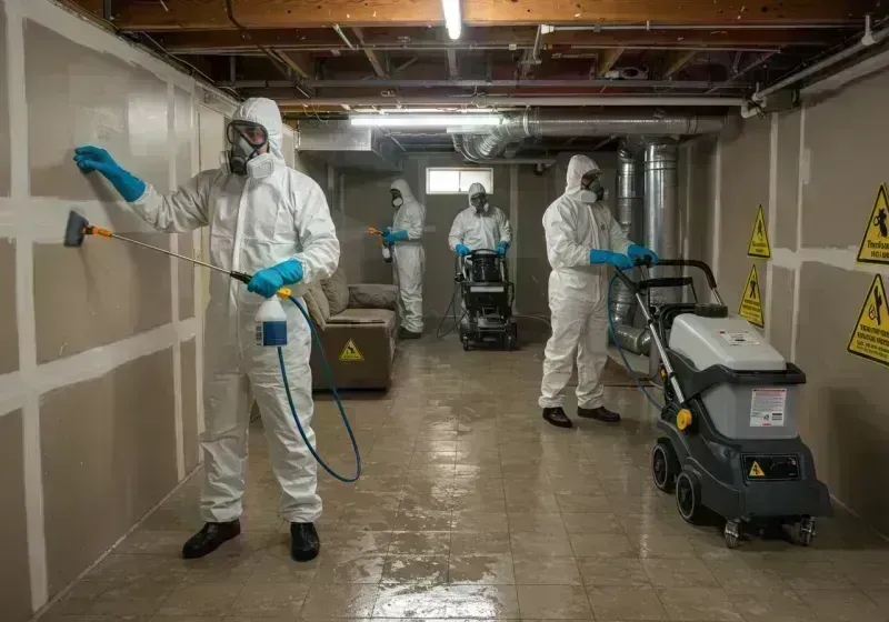 Basement Moisture Removal and Structural Drying process in McDonough County, IL